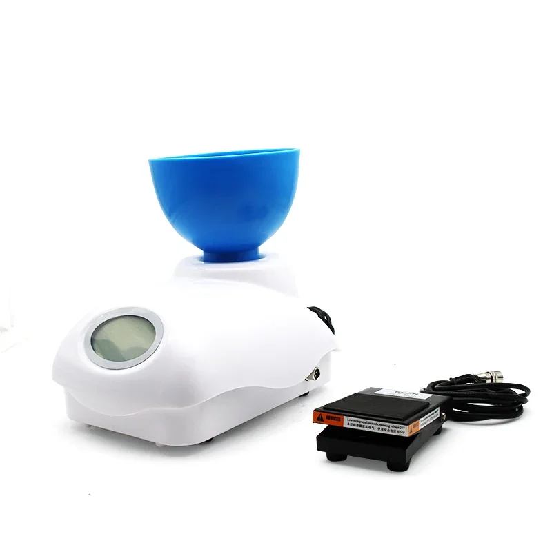 페달 유형 치과 알긴산염 믹서 기계 진공 인상 재료 석고 돌 혼합 장치(그릇과 주걱 포함)