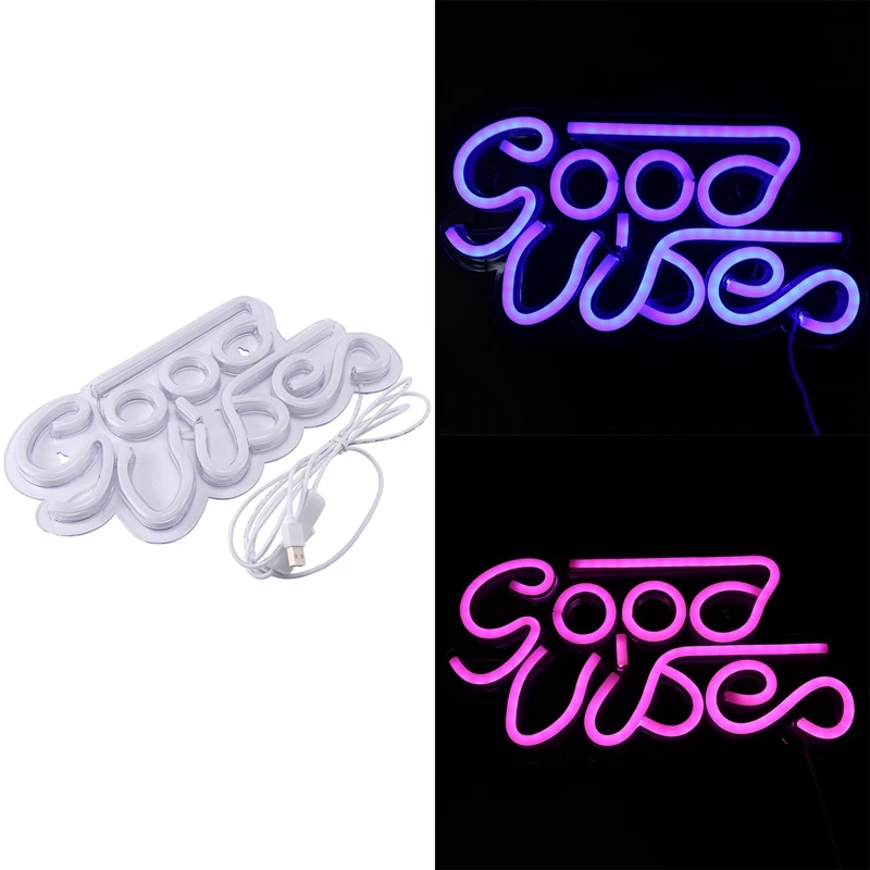 

Good Vibes Neon Sign Led Wall Signs Neon Sign Lights With USB Decor For Bar Apartment Shop Christmas