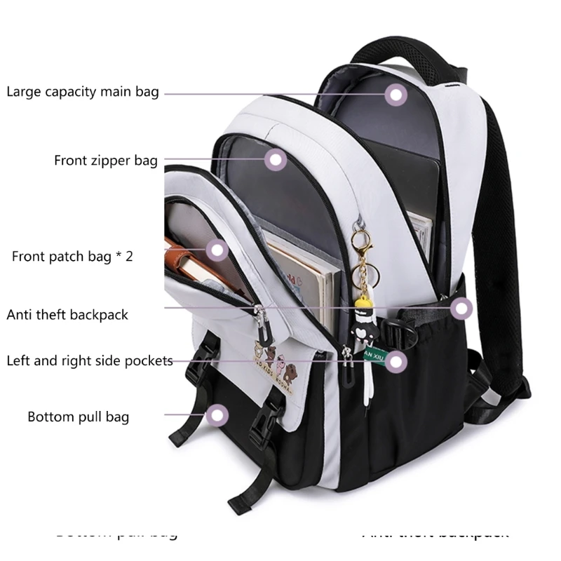 Fashion Backpack for Women Student School Bag Teenager Travel Backpack Large Capacity Backpack Girls School Backpack