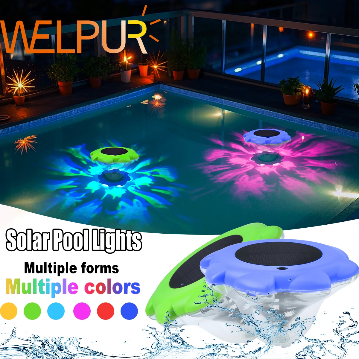 

1 шт. солнечные фонари для бассейна, светодиодный плавающий светильник, красочный свет с изменением цвета для бассейна, прудов, ванн, фонтанов, садового газона