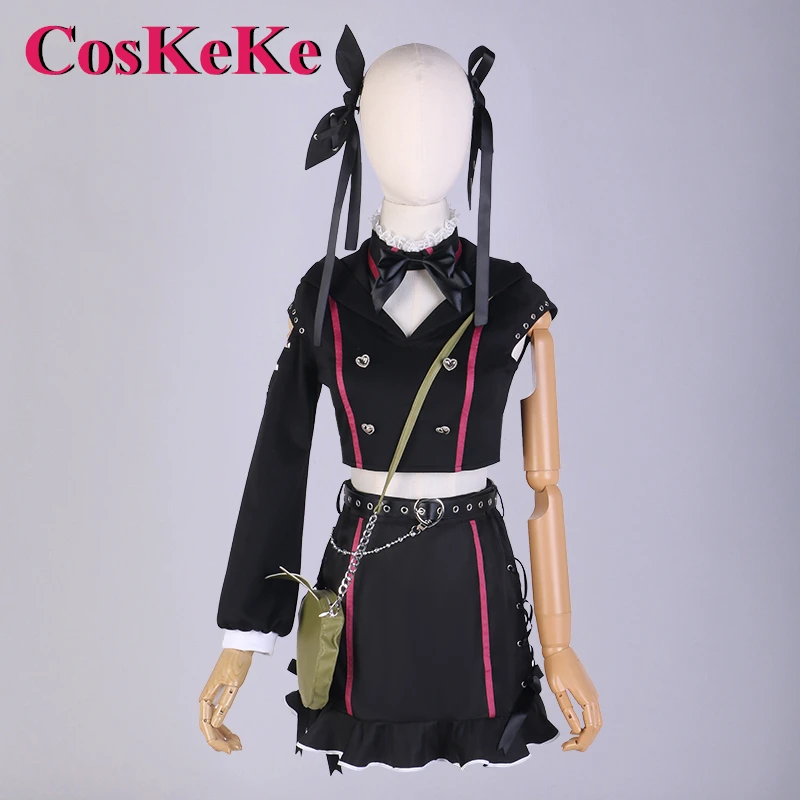 

CosKeKe Yorumi Rena Cosplay Anime VTuber Costume Sweet Lovely Kawaii Black Uniform Women Halloween Party Role Play Clothing