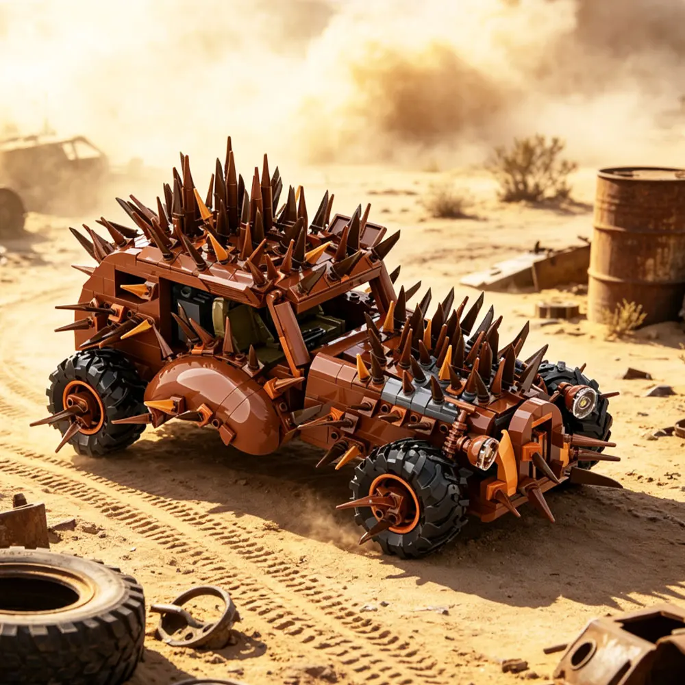 Plymouth Buzzard Baustein-Set Post-Apokalyptisches Mad Max Fury Road Auto Sci-Fi Sammlerstück Spielzeug Geschenk für Erwachsene für Familie und Freunde