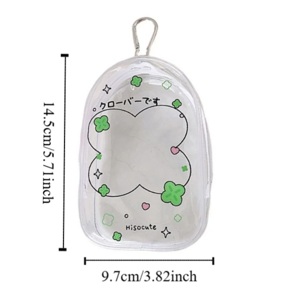 2 pçs com chaveiro saco de armazenamento protetor padrão dos desenhos animados protetor pvc escudo pingente à prova dwaterproof água caso transparente presentes