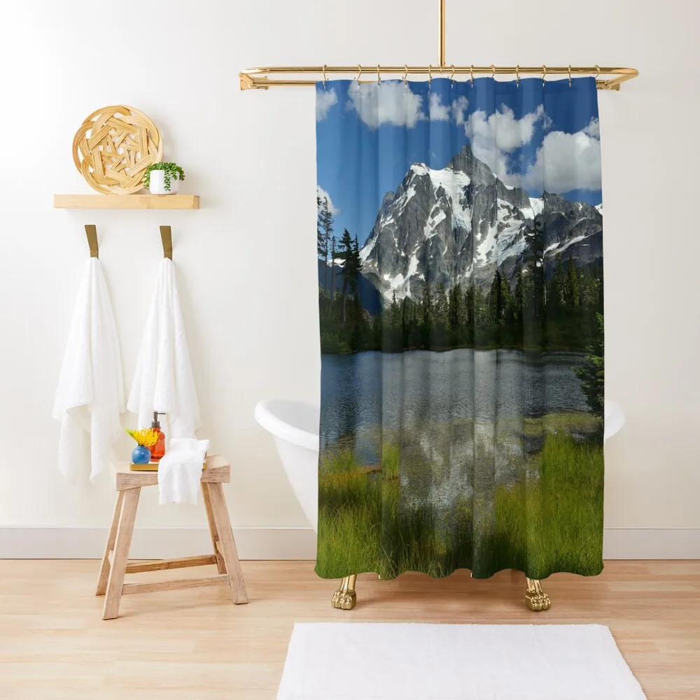 

Mt. Shuksan from across Picture Lake Shower Curtain Anime Shower Bathroom Fabric Bathroom And Shower Products Cover Curtain