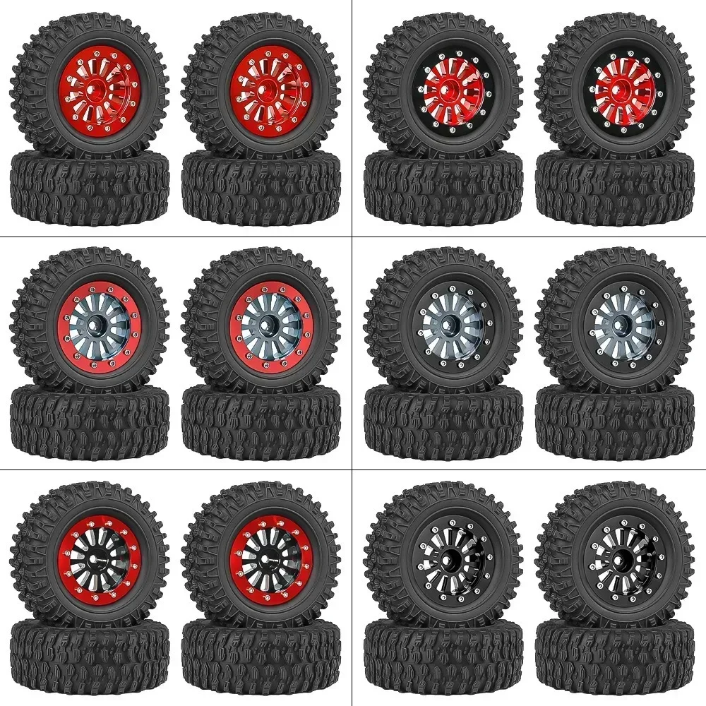 

Комплект из 4 металлических колес с бедлоком 65 мм (1,3 дюйма) для радиоуправляемых краулеров 1/18, 1/24 (TRX4M, SCX24, AX24, FCX24), запчасти для тюнинга