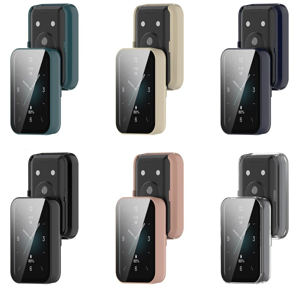 PC tpu Case+Tempered Glass For Huawei Honor band 9 Full Cover Screen Protector Smartwatch Bumper Cleaning cotton image 5