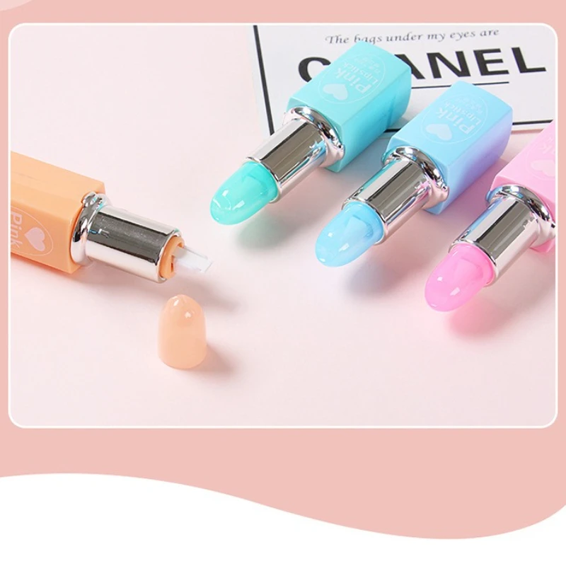 24pcs creative lipstick  correction tape white out corrector student accessories kawaii correction tape school stuff for girls