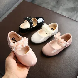 Spring Girls Leather Shoes Infant Baby Kids Girl Lace Princess Party Dance Shoe Solid Hook & Loop Children's Toddler Shoes