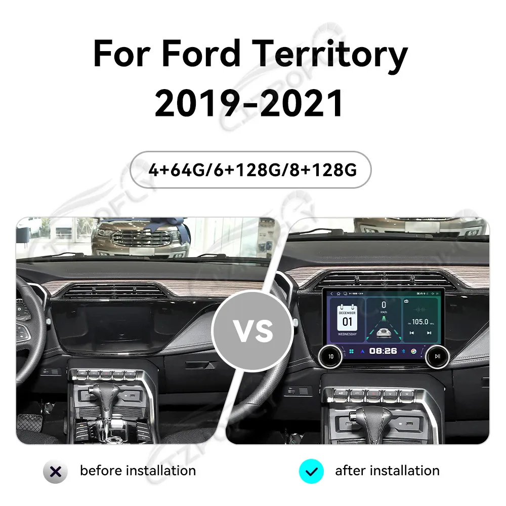

Lizpofly Upgrade 11.5" Car Radio For Ford Territory 2019–2021 with Wireless Carplay&Android Auto, Touchscreen & GPS Navigation