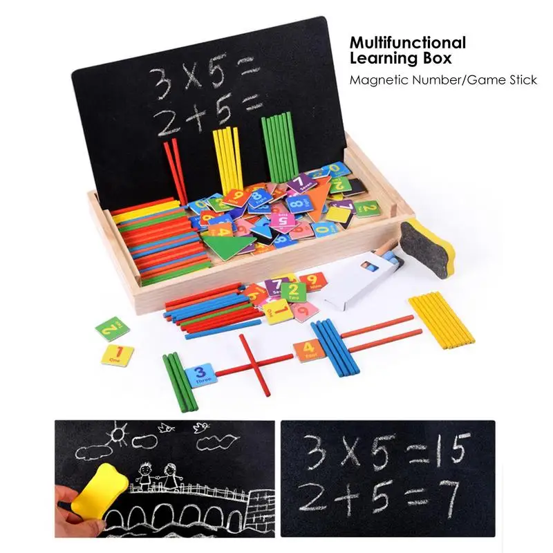 Contando Sticks Number Cards and Counting Rods, Montessori Math Sticks, Brinquedos Educativos, Aprendizagem Pré-Escolar, Casa, Sala de Aula