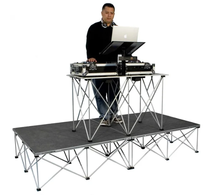 طاولات دي جي الدوارة خفيفة الوزن وقابلة للإزالة، حامل دي جي، طاولة قابلة للطي، حزمة منصة DJ
