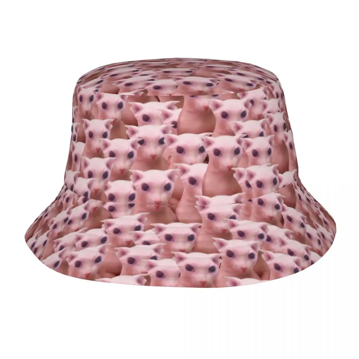 Women Men Bucket Hat Bingus Spring Headwear UV Protection Outdoor Fishing Fisherman Hats Macrame Anime Sphynx Cat Ispoti Hat