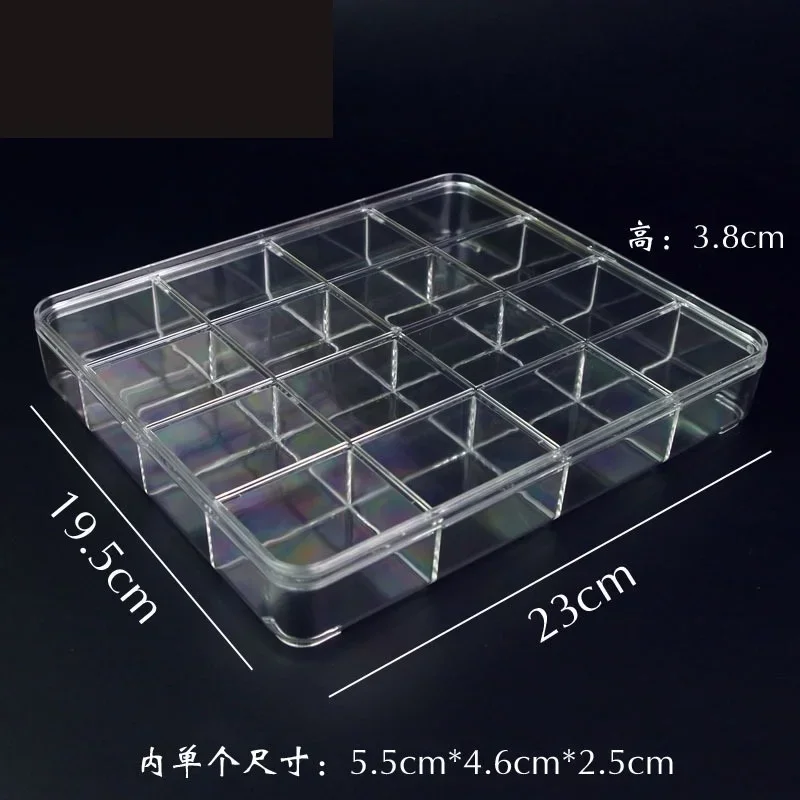 6/12/16/18/24 Grid Jewelry Storage Box Transparent Acrylic Plate Jewelry Display Box Loose Beads Storage Box