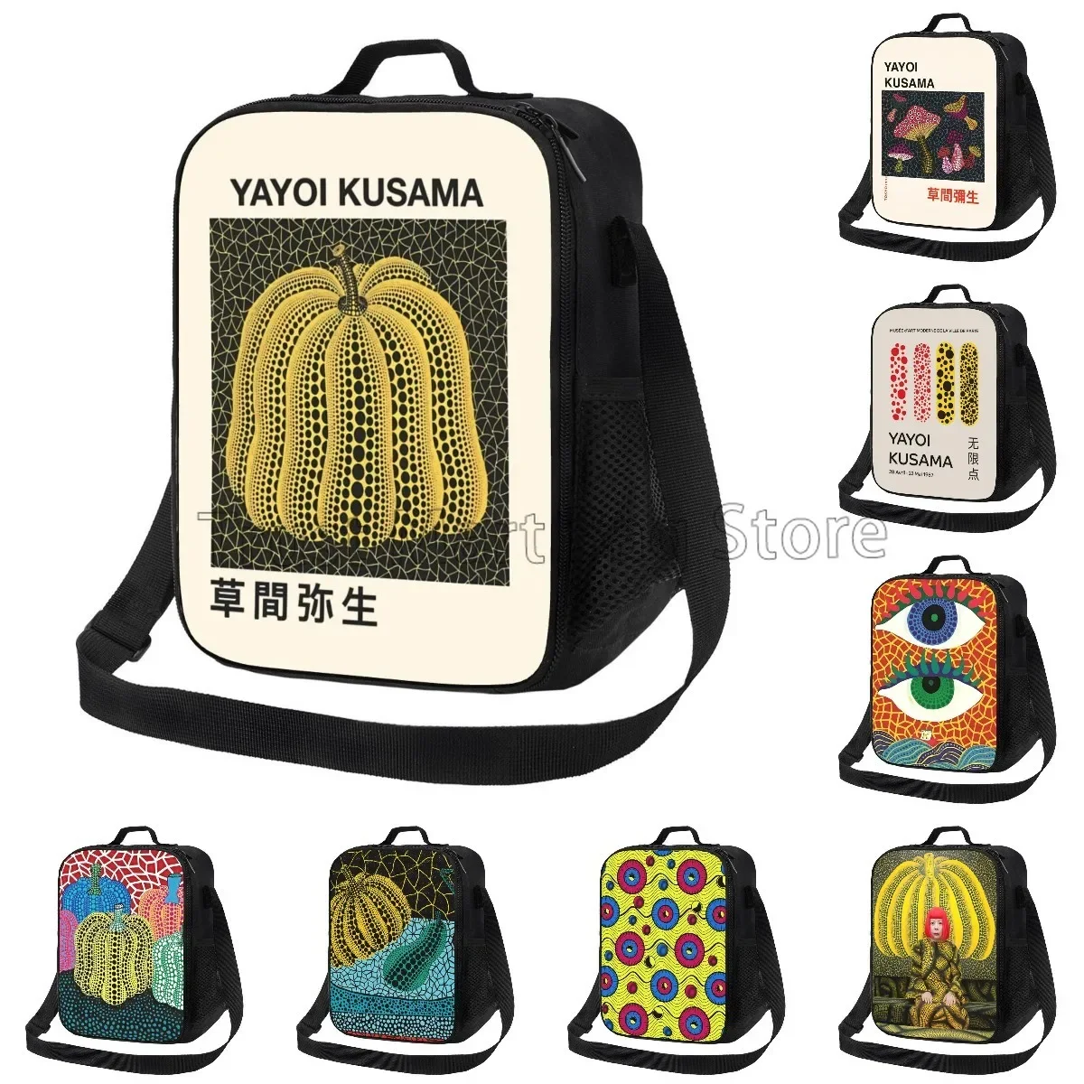 Yayoi Kusama Pumpkin Art Works Insulated Lunch Bag Women Reusable Portable Thermal Cooler Bento Tote for Work Picnic Travel