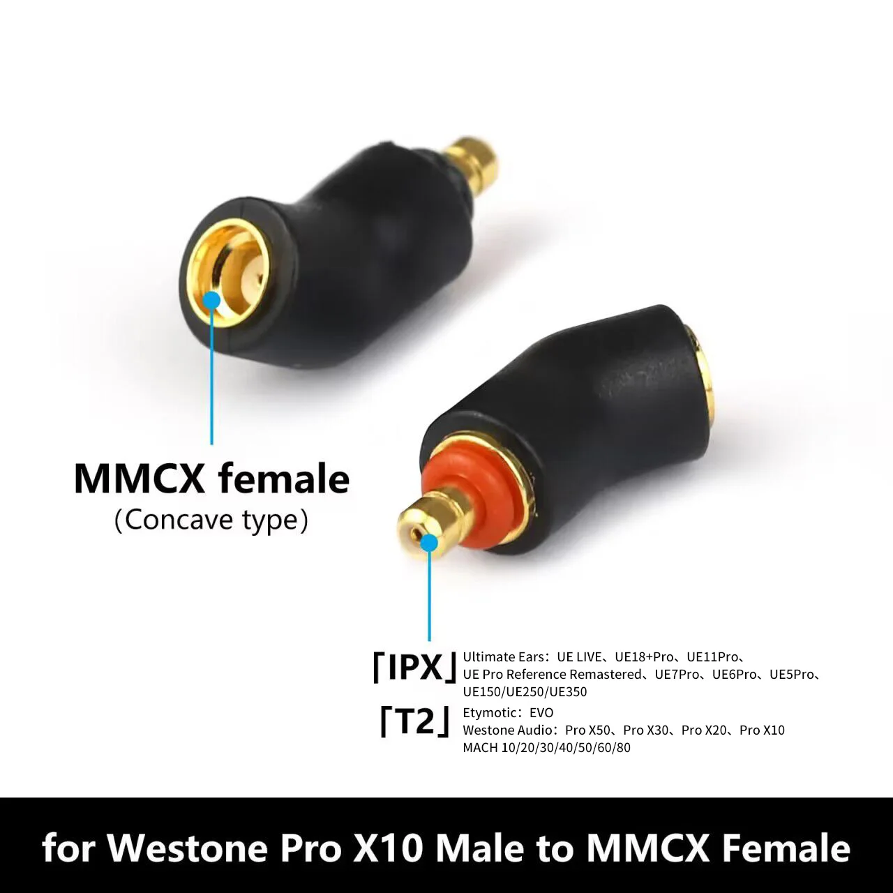 

OKCSC BaX T2 Разъем IPX в MMCX Кабель для наушников-конвертер для Westone Pro X10-X50 MACH10-80 IEMs Наушники Аудиоадаптер