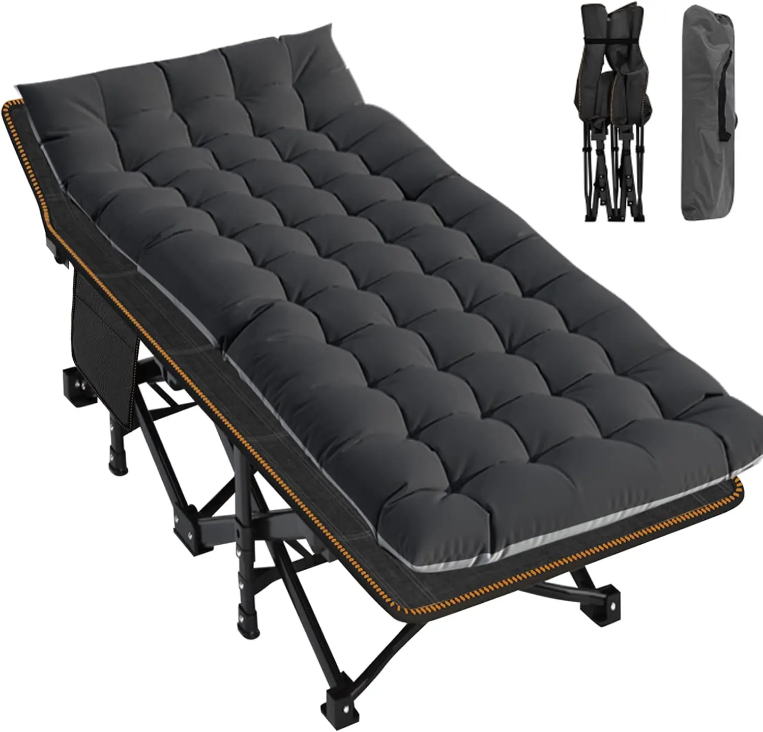 

Складная походная кроватка, очень широкие прочные спальные кроватки с сумкой для переноски, двухслойные портативные дорожные походные кроватки Оксфорд для дома