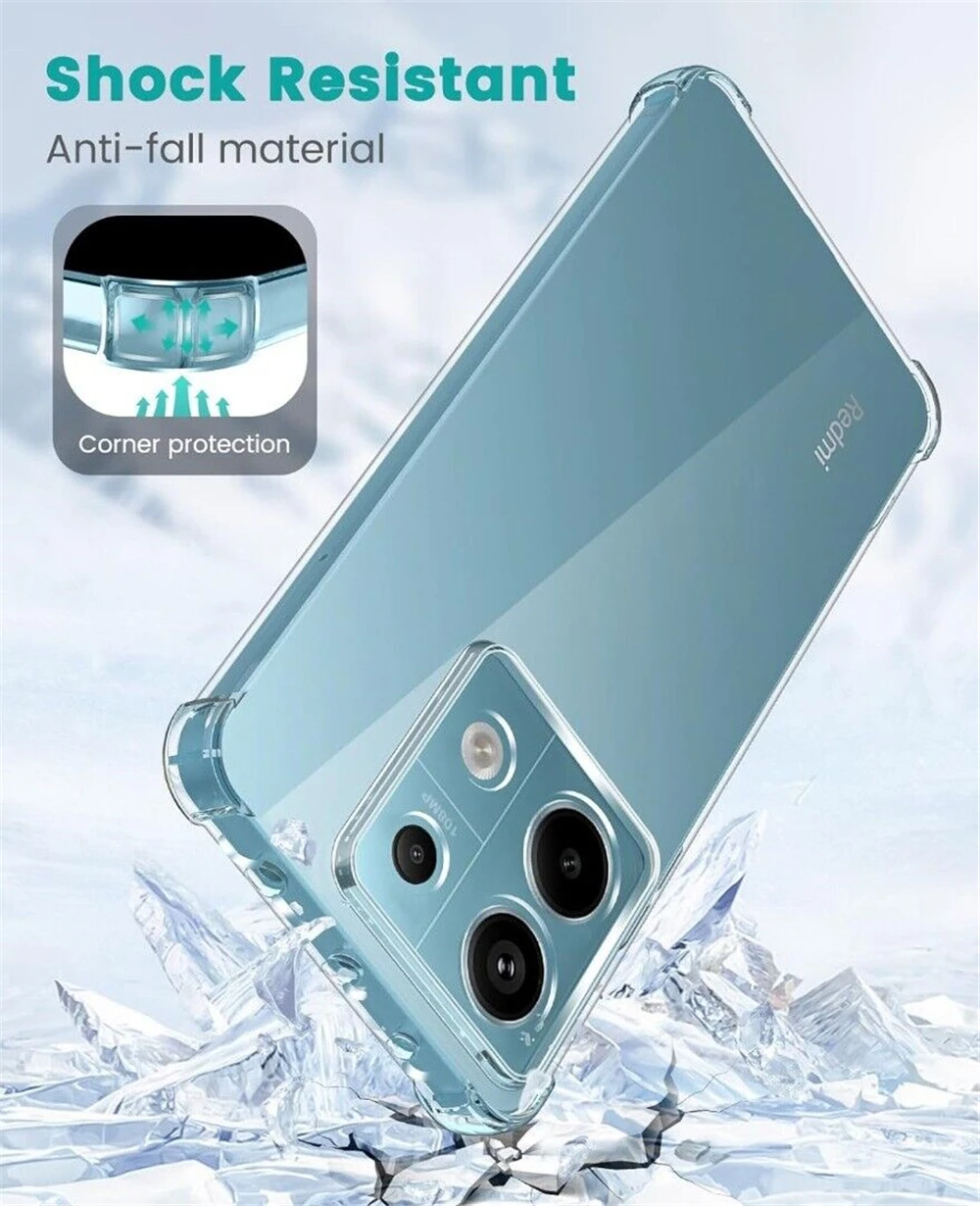 Luxuriöse, klare, stoßfeste Hülle für Xiaomi Redmi Note 13 12 11 Pro Plus, Handyhülle auf Redmi Note 10 9 PRO MAX 10S 9S Rückseite – Detail 3