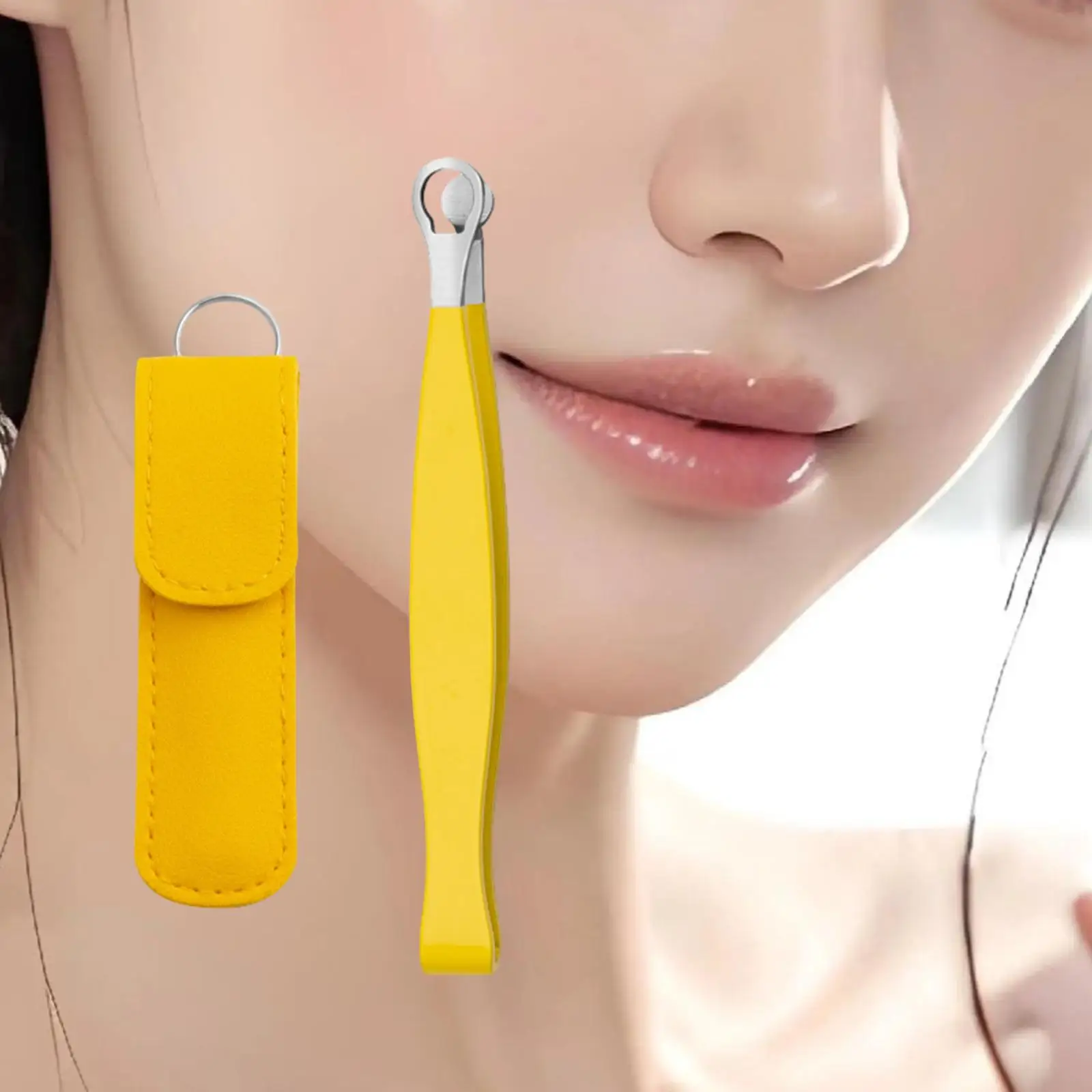 Pinça de cabelo de nariz de precisão, ferramenta de remoção de pelos faciais de aço inoxidável para sobrancelhas, orelhas e costeletas