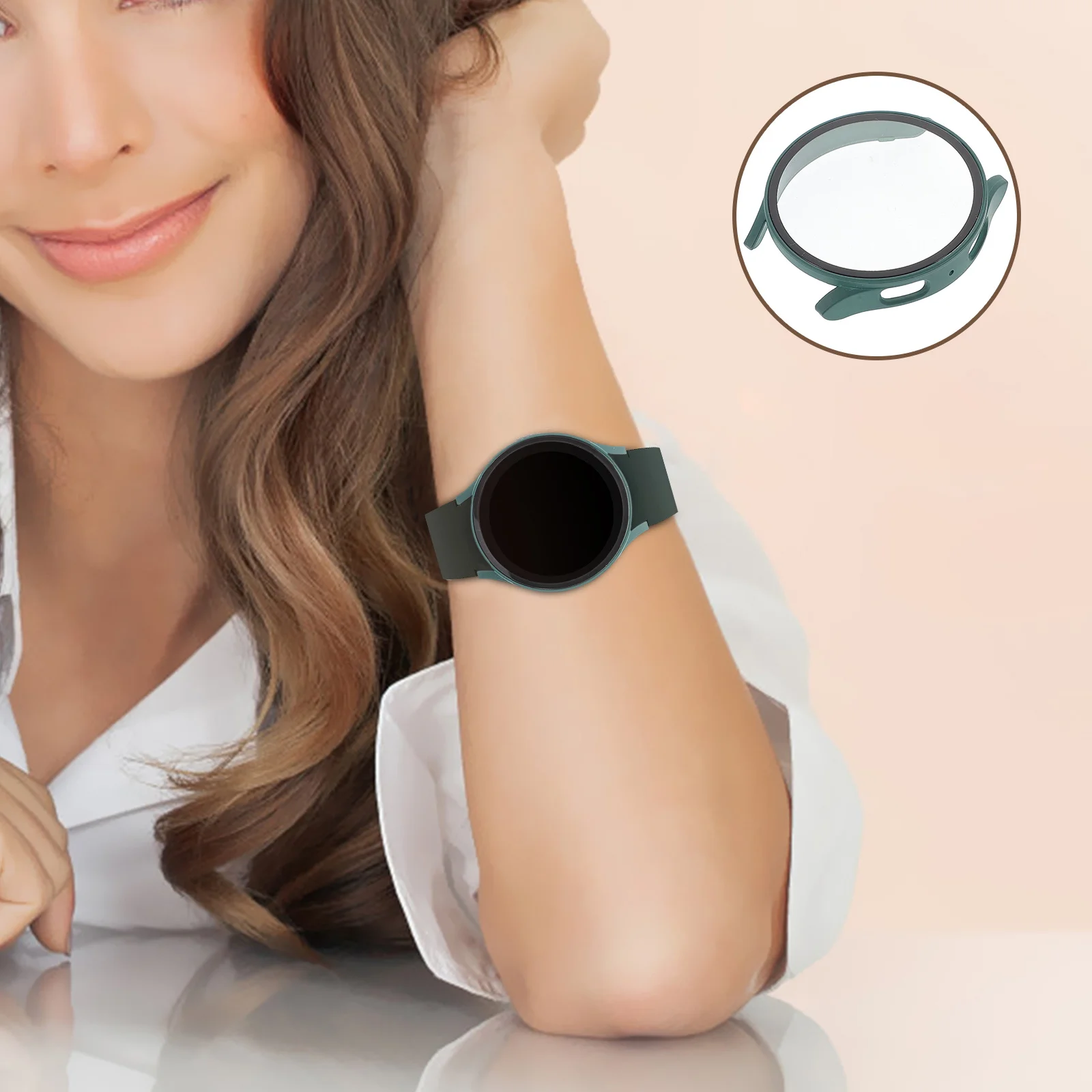 

2Pcs Elegant Watch Case Screen Protector Hard Bumper Face Cover Accessories 44mm Full Protection for Daily Life Sports Parties