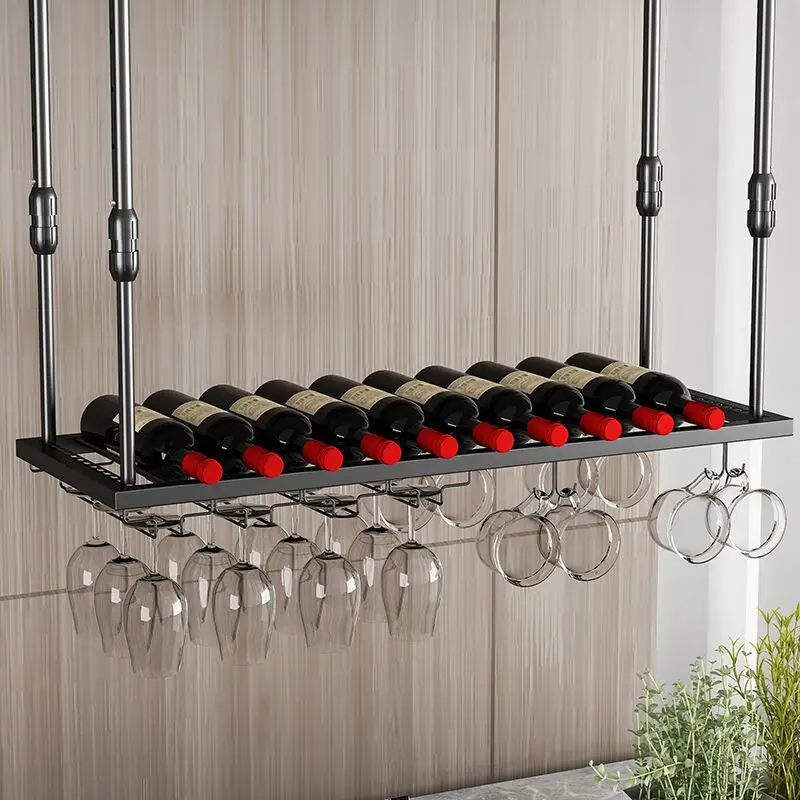

Minimalist Iron Wine Glass Rack Thickened Bar Hang Holder Sturdy Restaurant Wine Shelf Luxury Upside-Down Wine Cabinet Storage