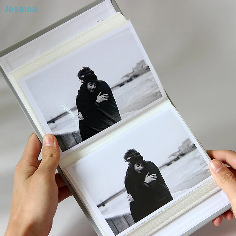 ♥ ألبوم صور من القماش 100 جيوب مع غطاء نافذة - كتاب ذاكرة لحفلات الزفاف/السفر/الصور العائلية، ألبوم تخزين صور الديكور
