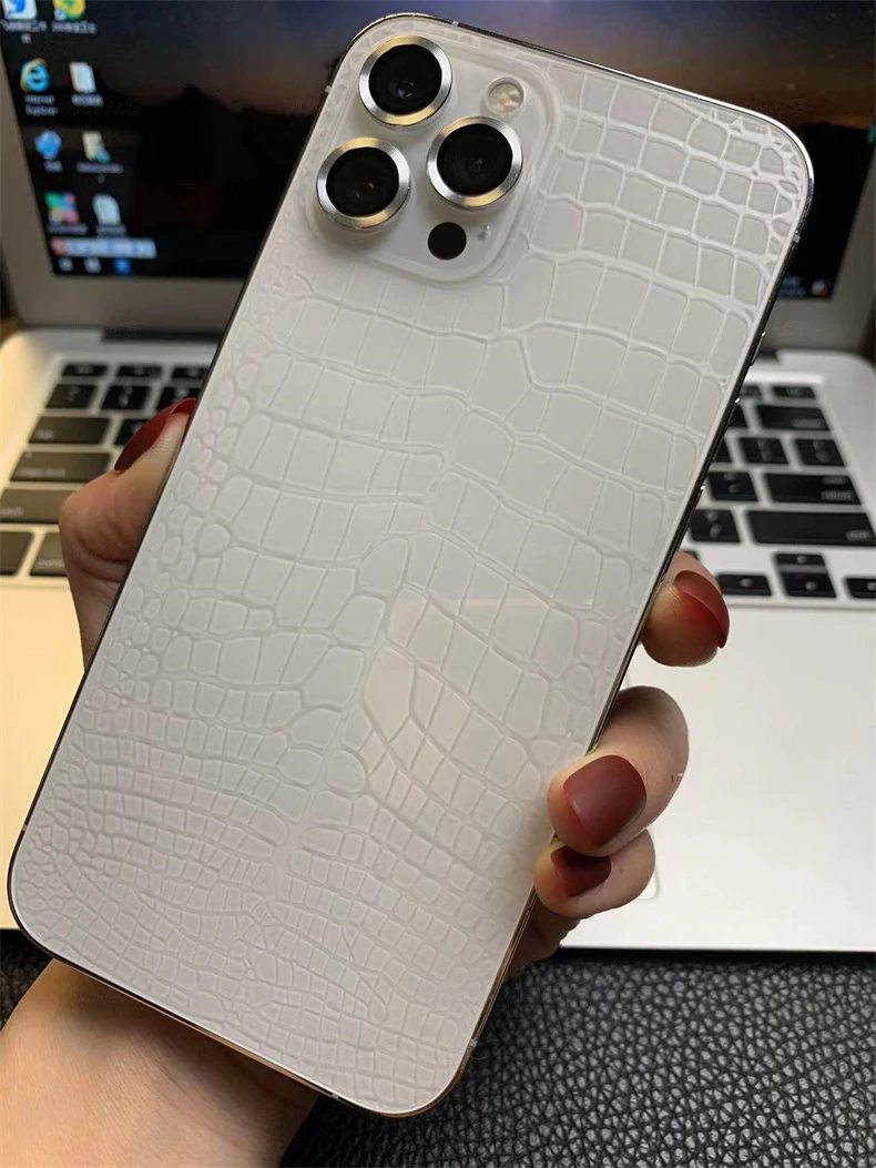 2Pcs Crocodile Pattern Back Soft Clear Hydrogel Film For iPhone 16 15 14 Plus 13 12 mini 11 Pro X XS Max XR Screen Protector