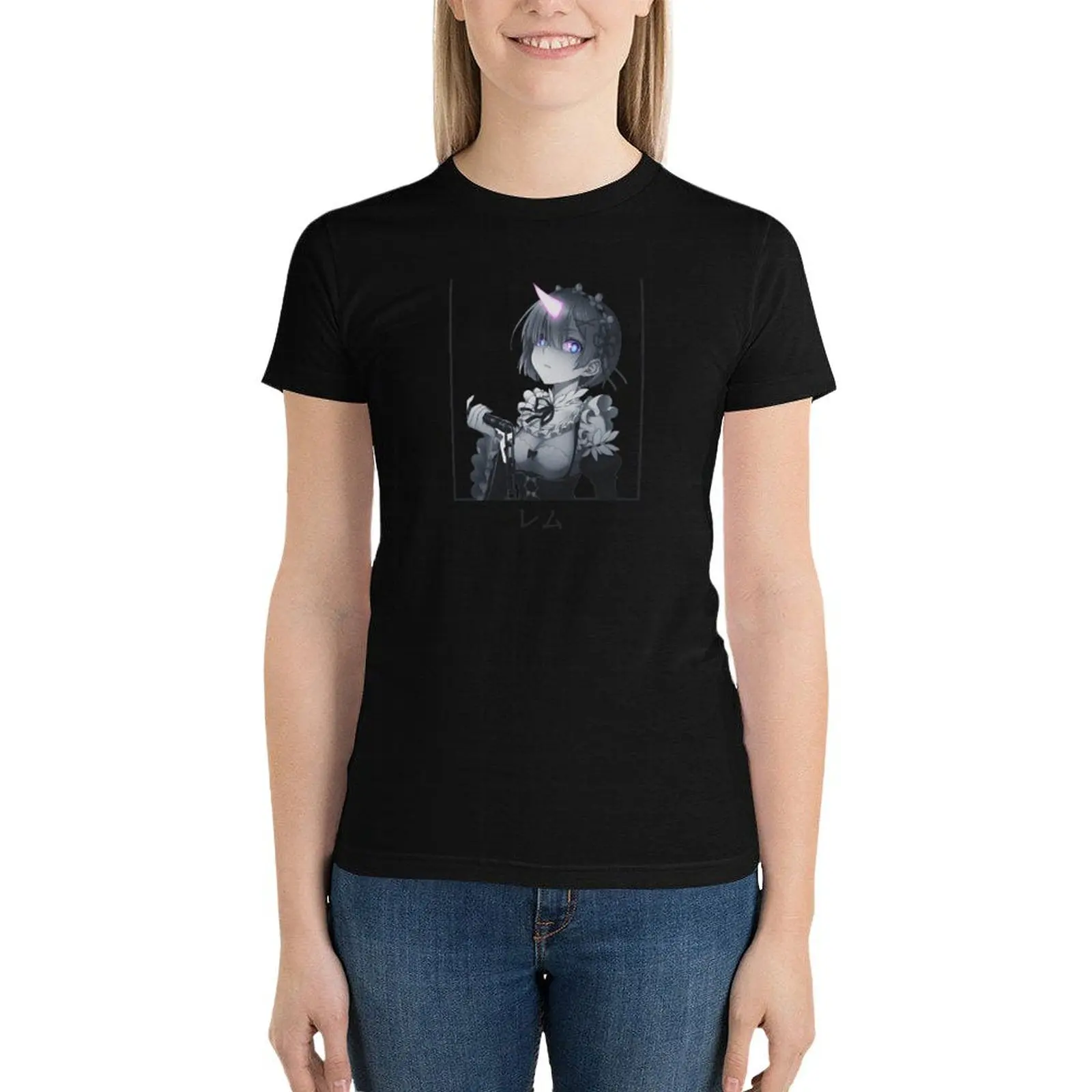 Re:Zero - Demon Rem T-Shirt oversized funny tees woman t shirt