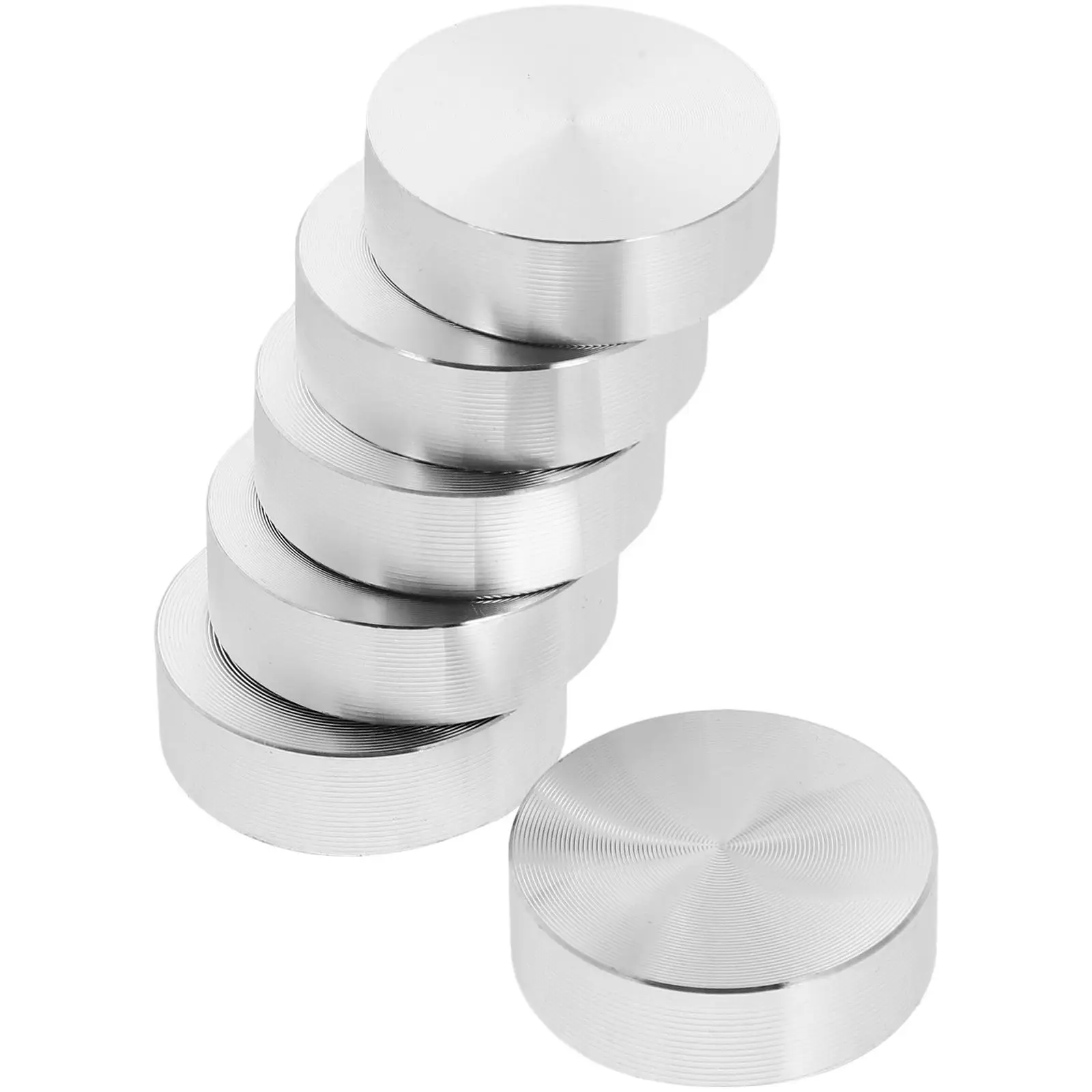 6 Pcs Disc Solid Aluminum Cake Circle Silver Discs Gasket Thick Glass Tops Adapter Table