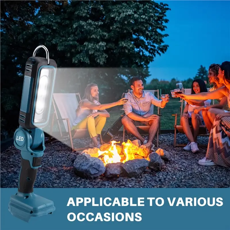 YANA50I 21V Rechargeable Cordless Work Light Foldable Flashlight Portable Lantern Spotlight For 18V Battery (No Battery)