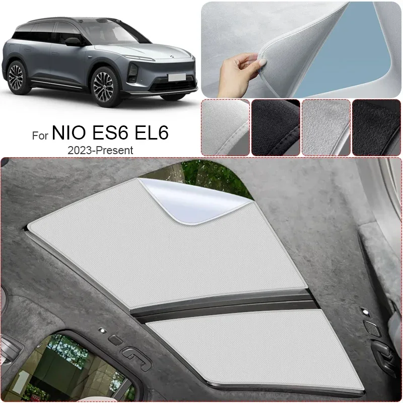 

Car Anti-uv Electrostatic Adsorption Sunroof Sunshade Suede Fabric Auto Heat Insulation Skylight For NIO ES6 EL6 2023-Present
