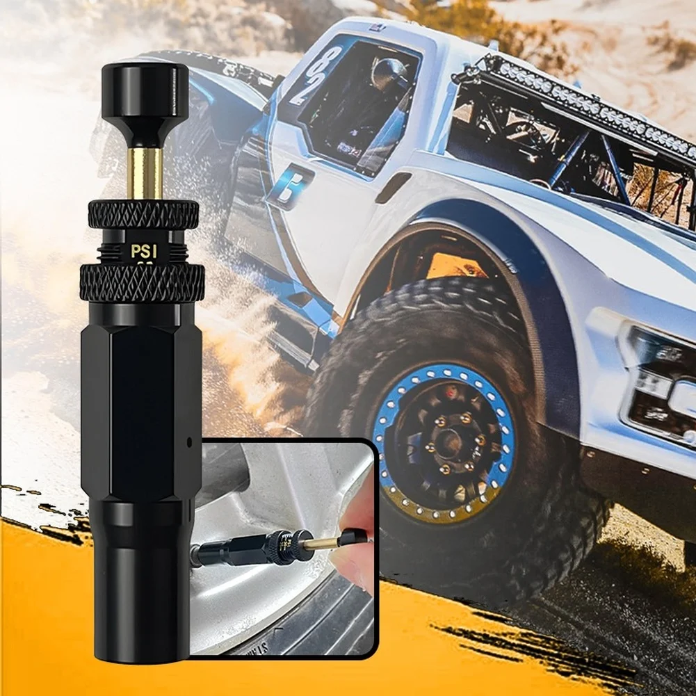 

Car Tire Pressure Management 4 Deflators Adjustable Auto-Stop Tire Deflator Valve Kit Screw-on Tyre Air Down Tool Offroad