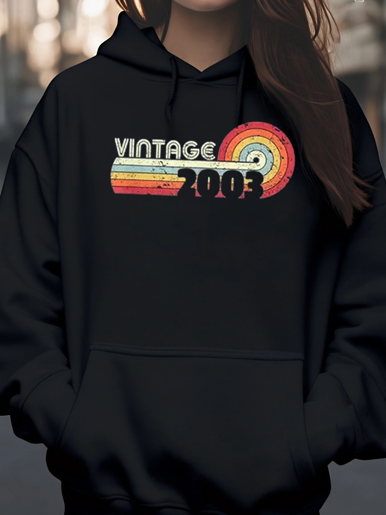 

Винтажная толстовка с радужным принтом 2003, осенне-зимняя повседневная одежда, молодежная унисекс