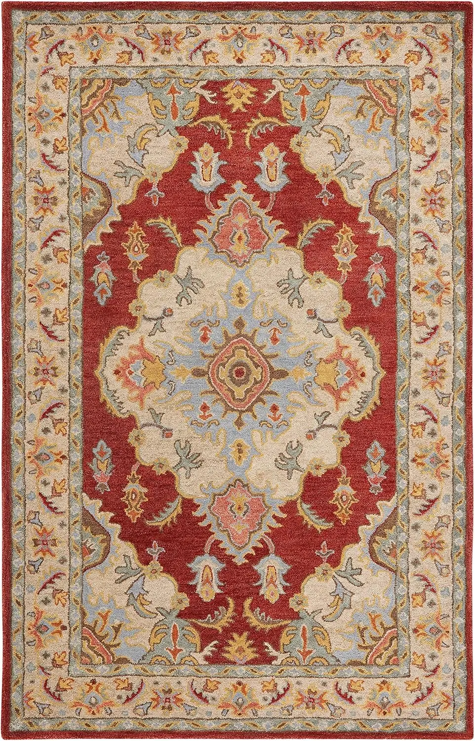 

Акцентный коврик Safavieh Antiquity Collection — 3 фута X 5 дюймов, красный и серый, традиционная вовняная ручная работа, идеально подходит для высокого движения