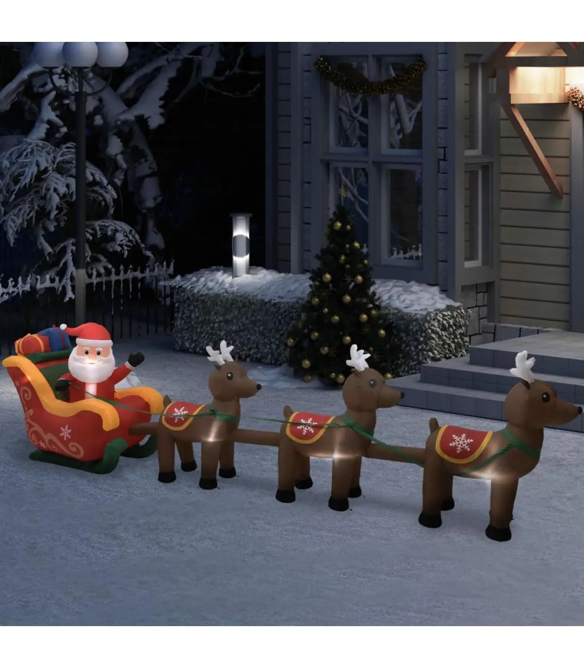 Christmas lights inflatable Christmas Santa Santa and reindeer LED ornament 490 cm