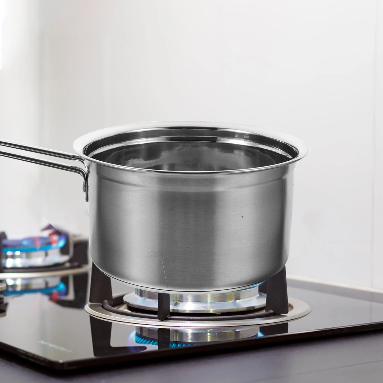 

Stainless Steel Milk Pot Small Cooking Pot Multipurpose Saucepan Heat-Resistant Non-Stick Design Stovetop Milk Holder