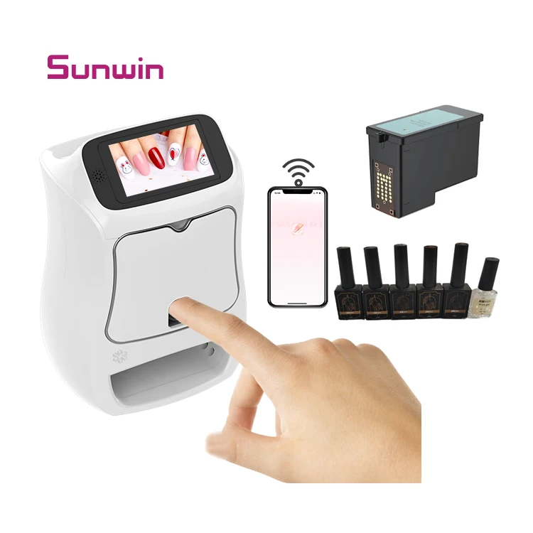 2024 3D Portable Automatic Manicure DIY Nail Art Printer Machine Polish Price 5 Fingers Printing Nail DIY Nail Painting Machine