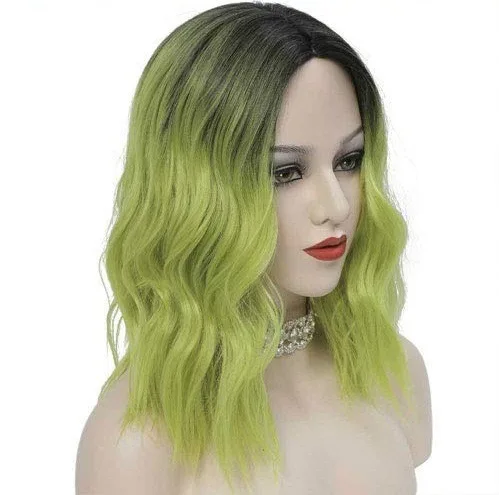 شعر مستعار صناعي مموج الجزء الأوسط شعر قصير مجعد ملون للحفلات التنكرية برأس كامل من الألياف المقاومة للحرارة