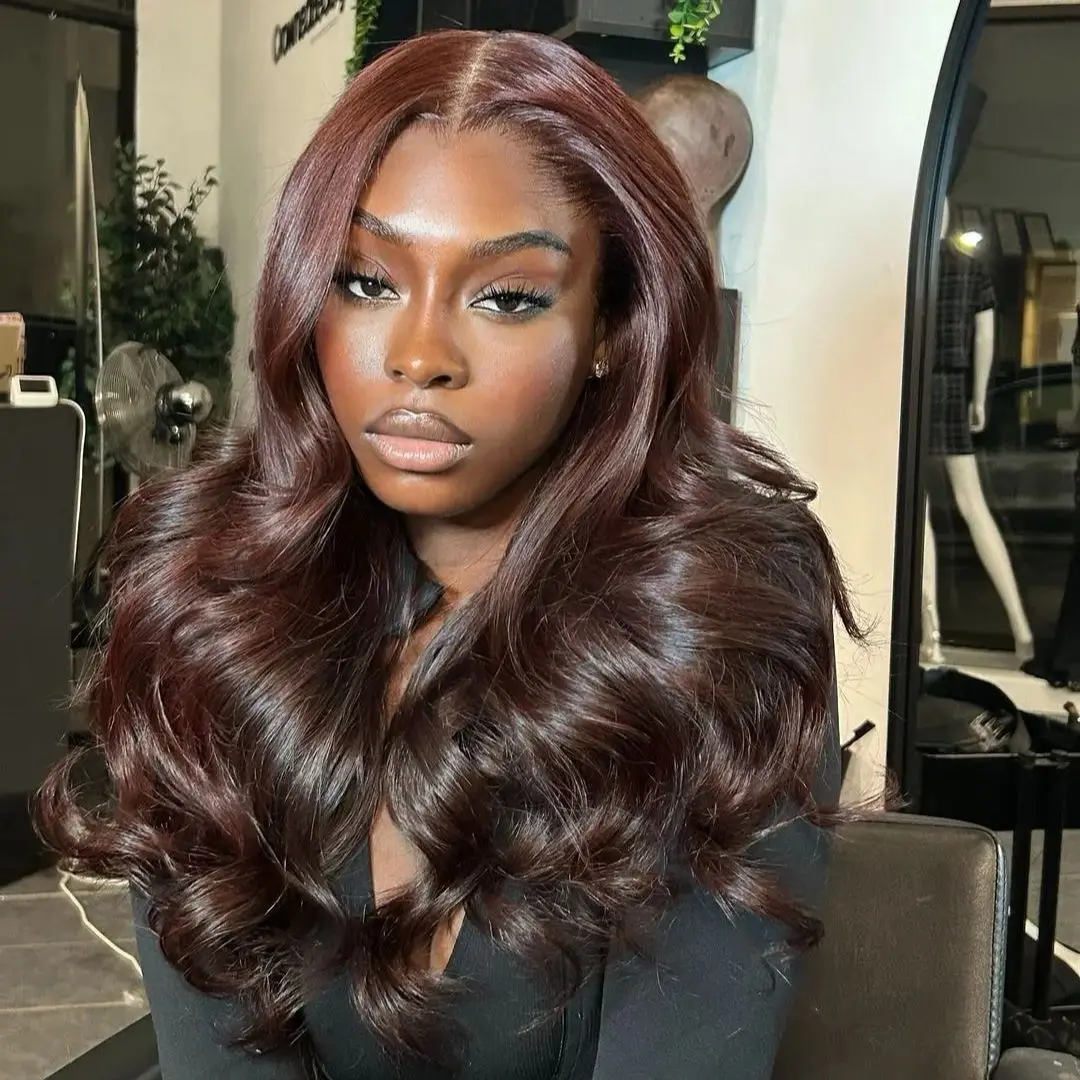 28 30 Long Inch Chocolate Brow Colored Linhua Hair Body Wave 13x6 Transparent Lace Wigs 180% 13x4 Lace Frontal Wig Preplucked