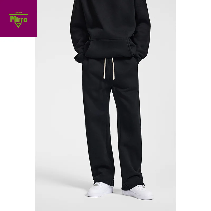 

【Mirrordust】330g Брюки из чистого хлопка в американском стиле High Street Мужские однотонные повседневные спортивные брюки