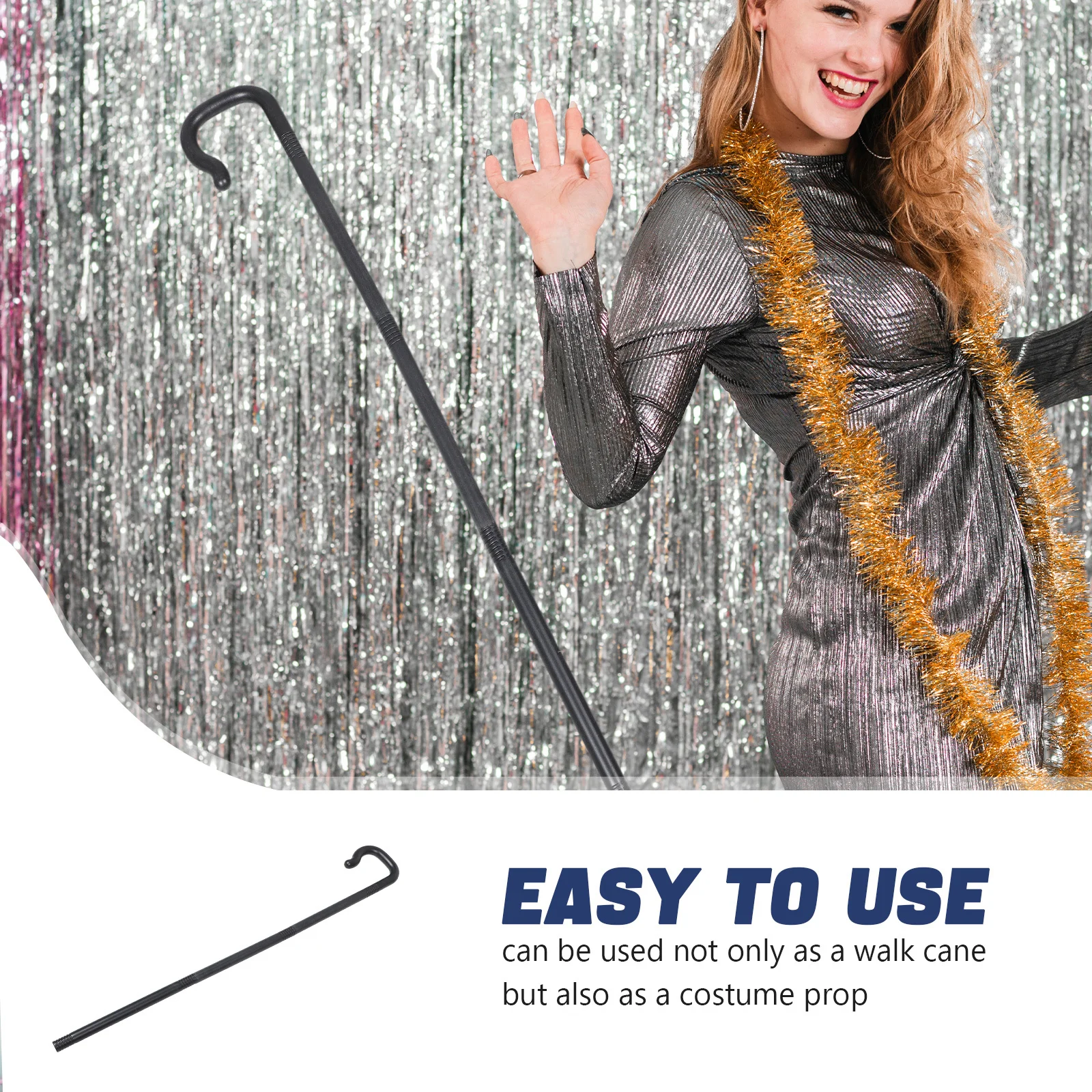 Accessorio per trucco staccabile per costume di Halloween Performance Bastone da passeggio teatrale Costume da bacchetta magica