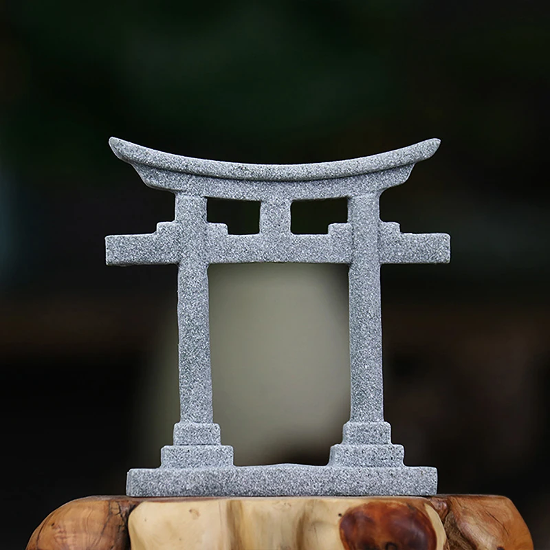 NEW Torii Gate Japanese Aquarium Decor Miniature Ornament Garden Shrine Shinto Landscape Sandstone Micro Decoration Simulation view 5