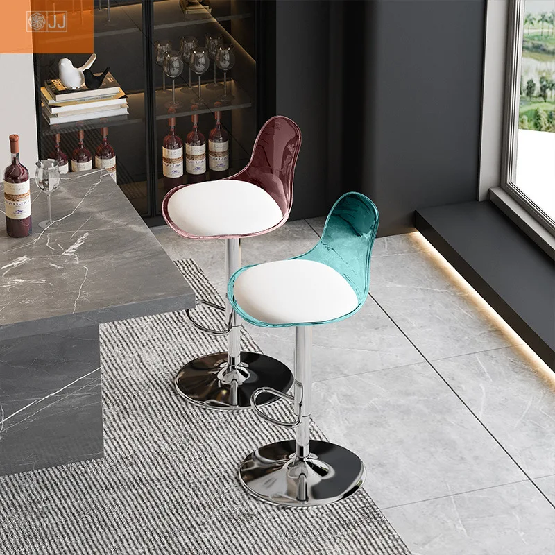 

Acrylic dining chair can be lifted and rotated ins wind transparent bar front desk chair household high stool