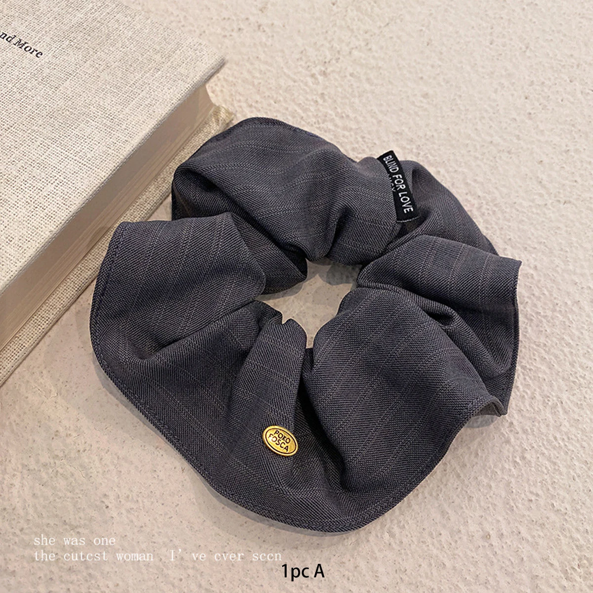 Koreanischer Retro-Streifen-Haargummi, großer Haargummi für niedrige Pferdeschwänze für Damen, hochwertiger Haargummi für Dutt, Haaraccessoires – Detail 4