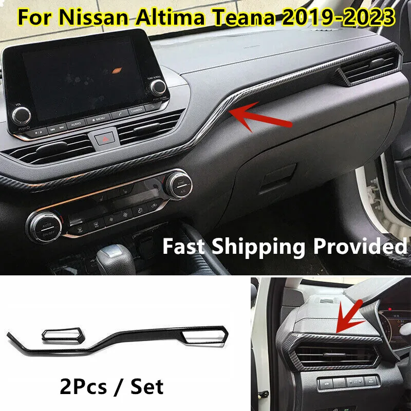 

Для Nissan Altima Teana 2019-2023 полоса приборной панели центральной консоли из углеродного волокна