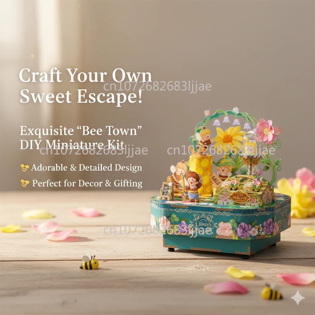 Mechanical Craft Toy For Kids Girls Birthday Home Decor DIY Wooden Music Box 3D Puzzle Kit With Floral Theme Handmade