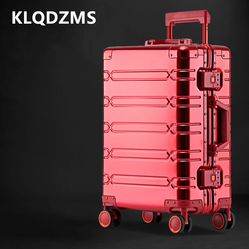 KLQDZMS-Valise à Roulettes en Alliage d'Aluminium et de Magnésium, Valise d'Embarquement de 20, 24 et 29 ans pour Homme, Nouvelle Collection