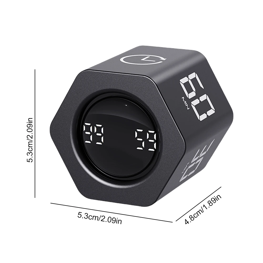 Productivity Cube Timer Gravity Sensor 5 Preset Time Rotating Pomodoro Timer Cube Countdown Stopwatch for Office ADHD Study Work