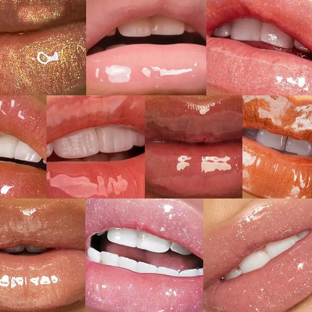 Gloss labial pérola espelhada para mulheres, batom hidratante duradouro, brilho brilho brilho, cosméticos maquiagem, 6 cores