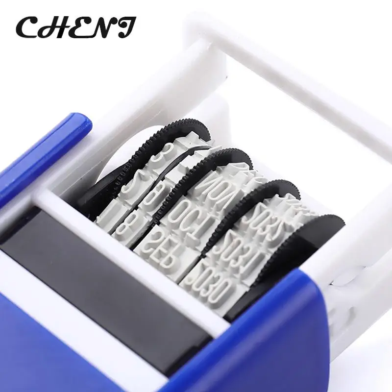 Mini Self-Inking Selos para DIY, Handle Conta Data Stamps, Stamping Mud Set, Material de Escritório, Emboss