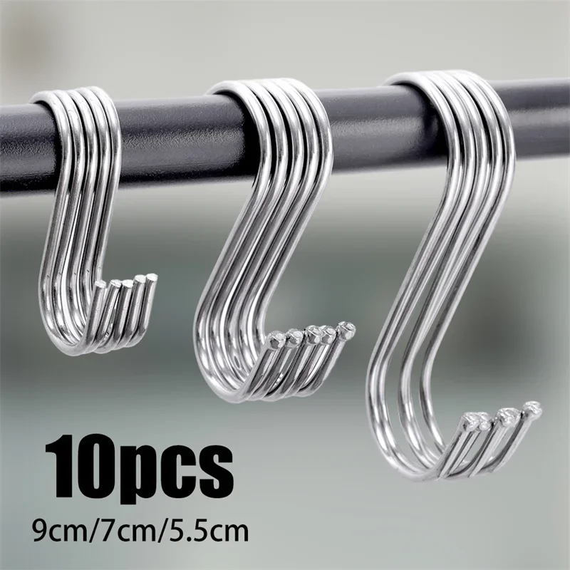 Stainless steel hooks, multifunctional hooks for clothes, bags, towels, homes, kitchens, and bathrooms